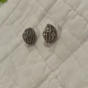John Hardy Estate Jaisalmer Domed Dot Omega Back Earrings Sterling  Silver JH62
